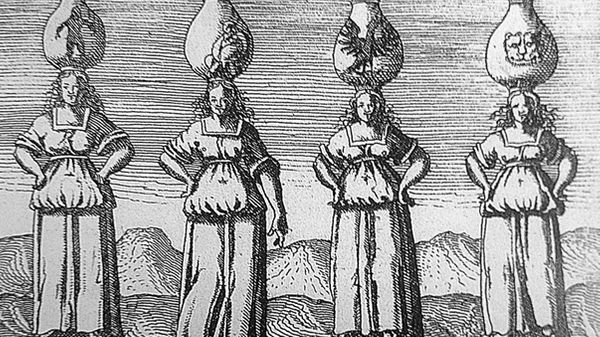 Représentation des quatre éléments (La Terre, L'Eau, L'Air et Le Feu), in Viridarium chymicum, D. Stolcius von Stolcenberg (1624) - DP