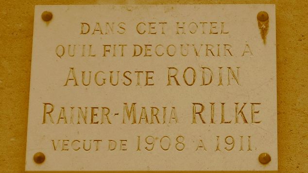 Plaque en hommage à Rainer Maria Rilke, Musée Rodin, Paris.