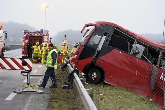 L'autocar accidenté près de Charolles