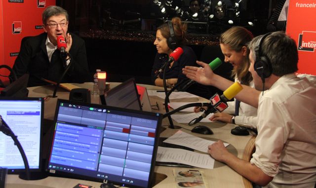 Jean-Luc Mélenchon, Léa Salamé, Charline Vanhoenacker et Guillaume Meurice