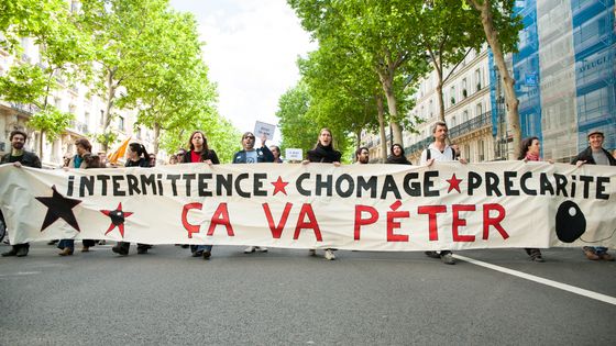 Manifestation des intermittents en 2014. Demain, tous intermittents? ©AFP - VALENTINA CAMOZZA
