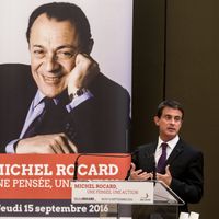 Manuel Valls à la tribune d'un colloque sur Michel Rocard, à l'Assemblée nationale, en septembre dernier