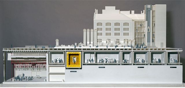 Schéma de l'Ircam et de ses installations souterraines. La chambre anéchoïde est en jaune