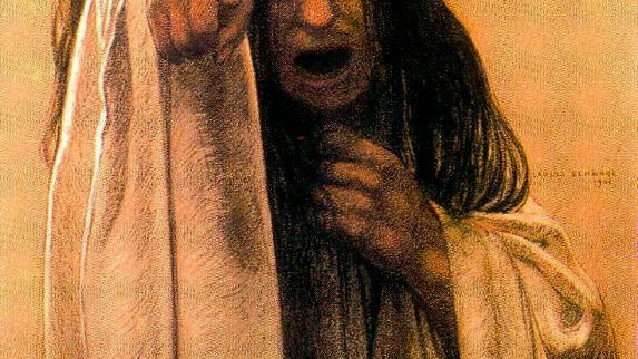 Carlos Schwabe : Étude (1906) pour "La vague"