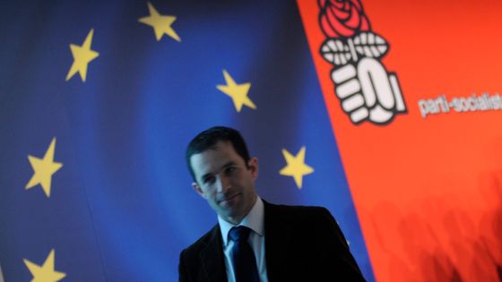 En 2009, Changer l'Europe, c'était le slogan de la campagne du PS (et de son porte-parole Benoit Hamon) pour les élections européennes. ©Maxppp - Christophe Morin