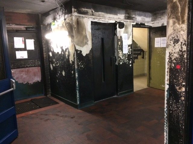 les dégâts de l'incendie au Foyer de Travailleurs Migrants de la rue Nationale