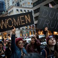 Manifestation devant la Trump Tower (New York) le 3 novembre 2016