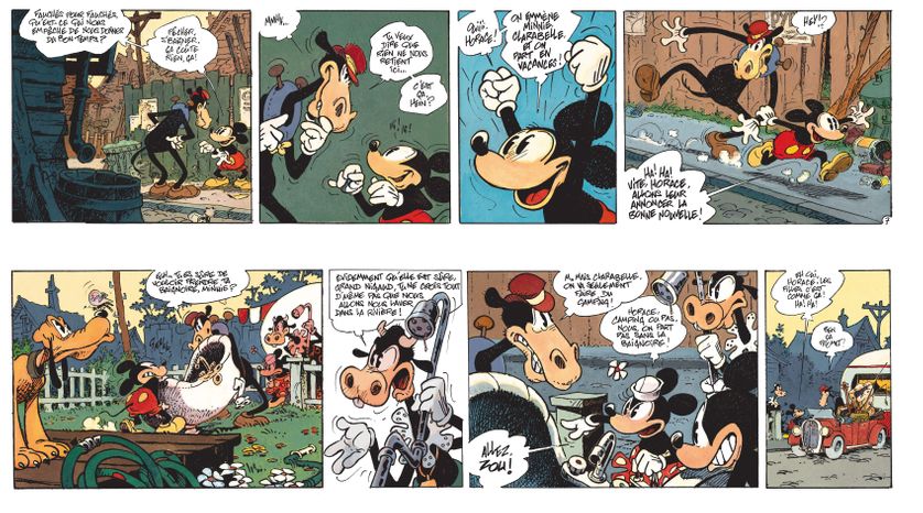 Planche de l'album de Régis Loisel : "Mickey Mouse : Café Zombo" aux éditions Glénat