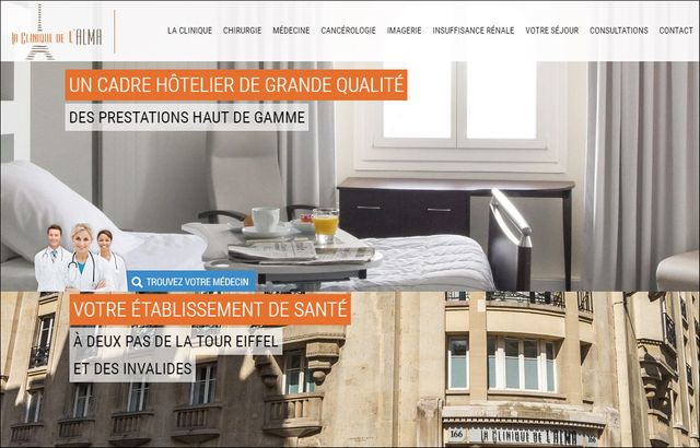 Capture d'écran du site internet de la clinique de l'Alma http://clinique-alma.com/, le 5 janvier 2017