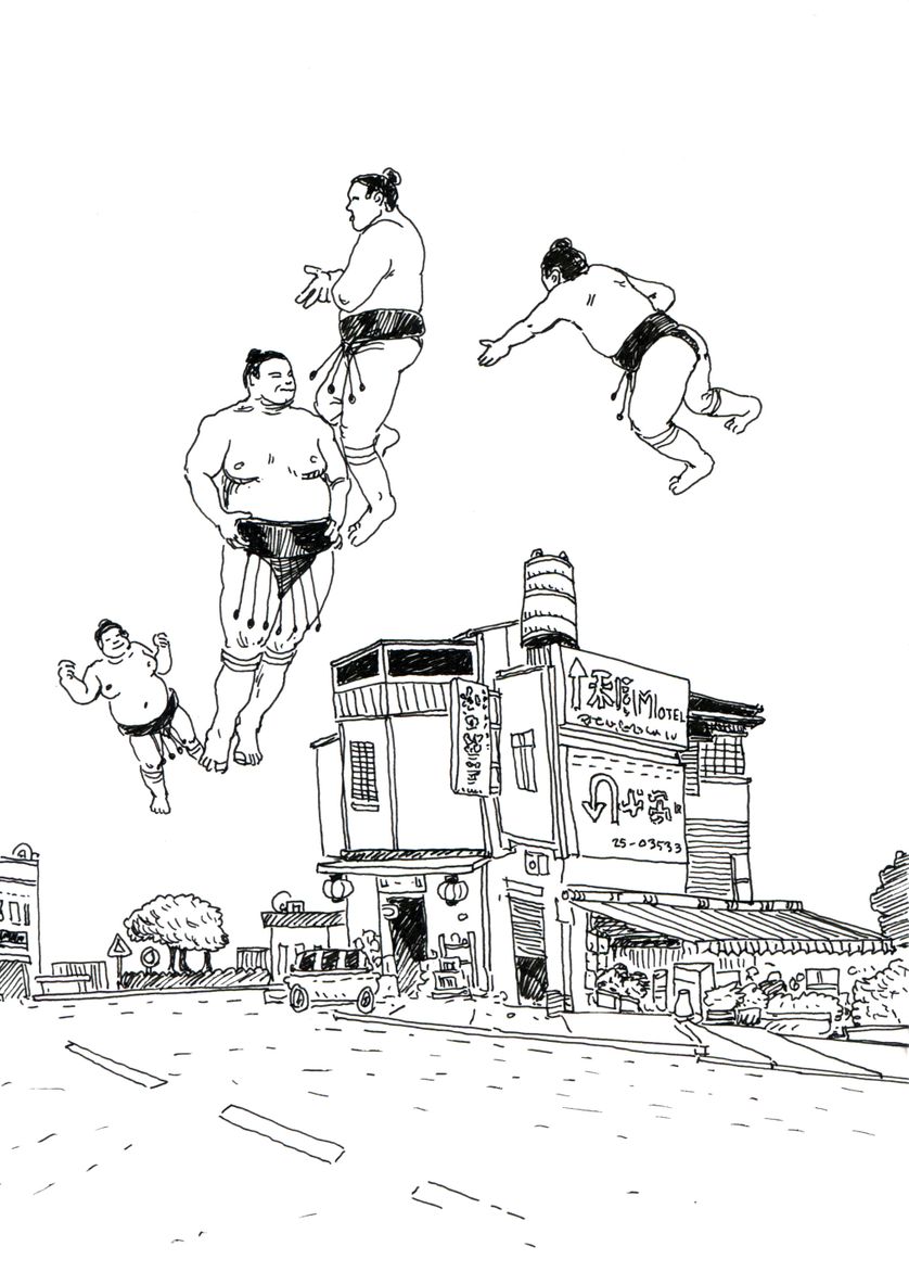 Un des 500 dessins de Damien MacDonald présentés à l'exposition "Les délices" à la galerie 24B à Paris