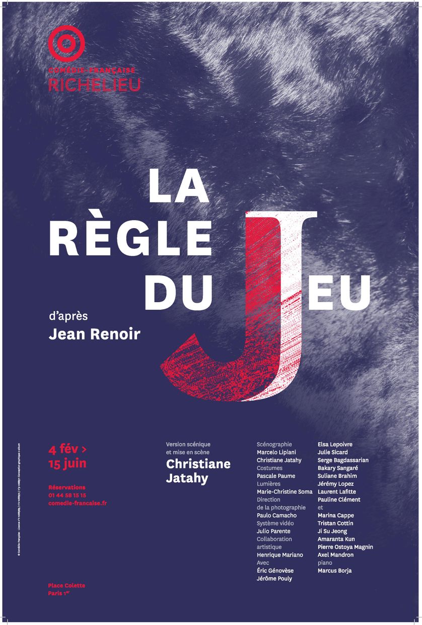 Affiche "La règle du jeu" à la Comédie française