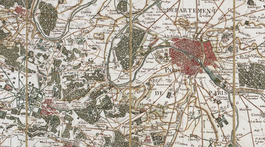 Feuille de Paris de la carte Cassini