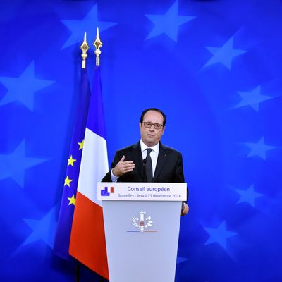 François Hollande en conférence lors d'un sommet à Bruxelles