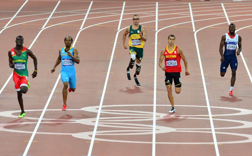 Oscar Pistorius lors des Jeux Olympiques de 2012 à Londres