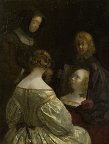 Gerard Ter Borch, Femme à son miroir vers 1651 1652 Huile sur panneau Amsterdam Rijksmuseum