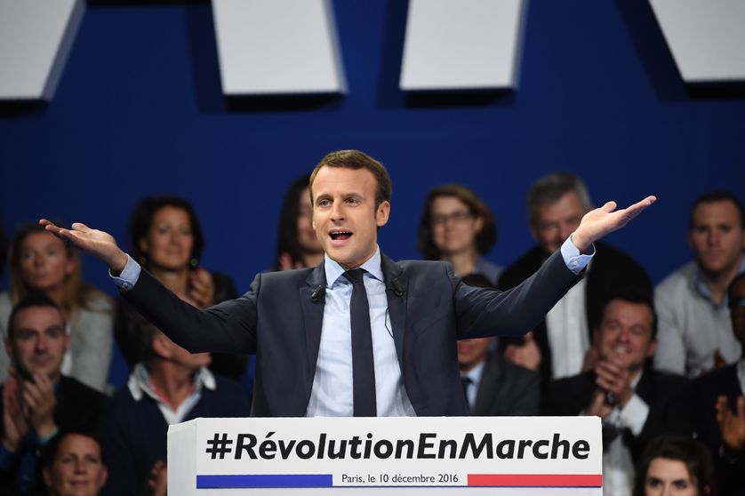 Emmanuel Macron en meeting le 10 décembre 2016 à Paris