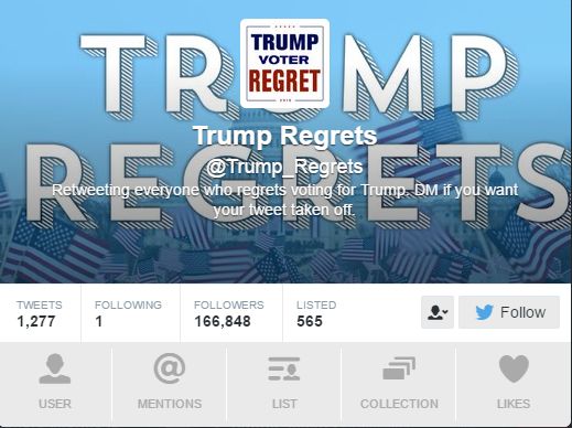 Un compte twitter pour les électeurs de Trump déçus
