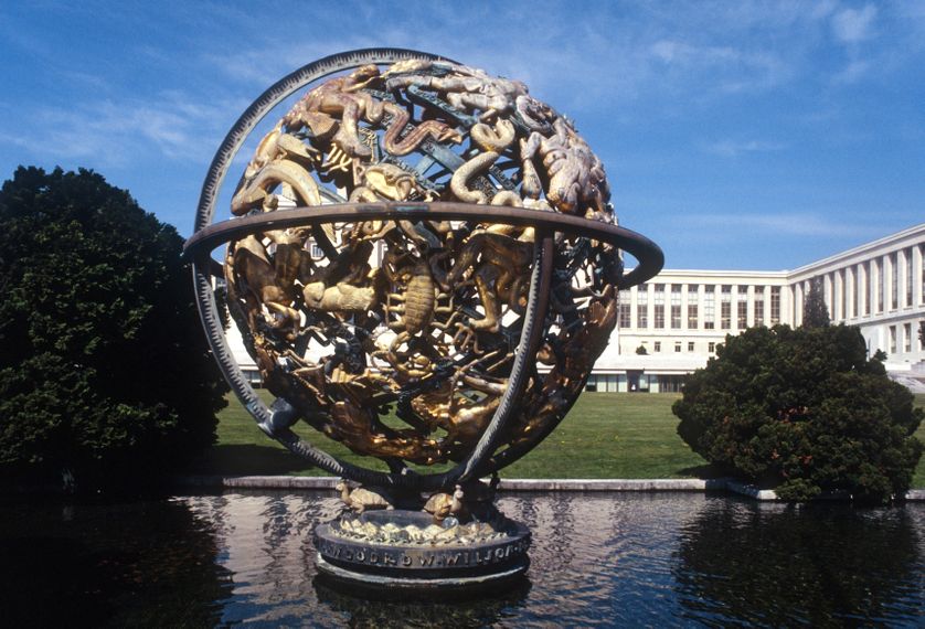 Siège des Nations Unies à Genève où se réunit le conseil des droits de l'homme pendant un mois