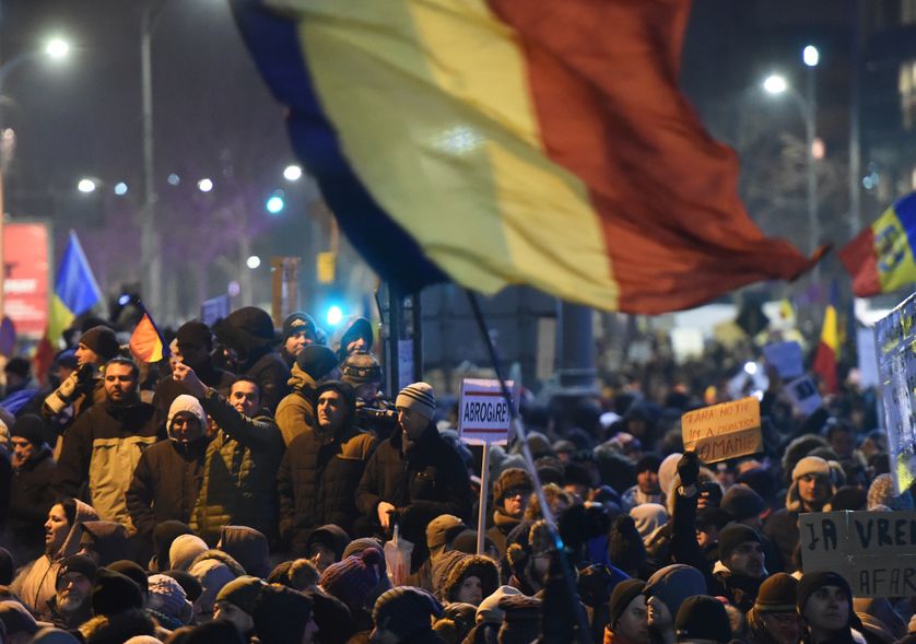 Manifestation à Bucarest, en Roumanie