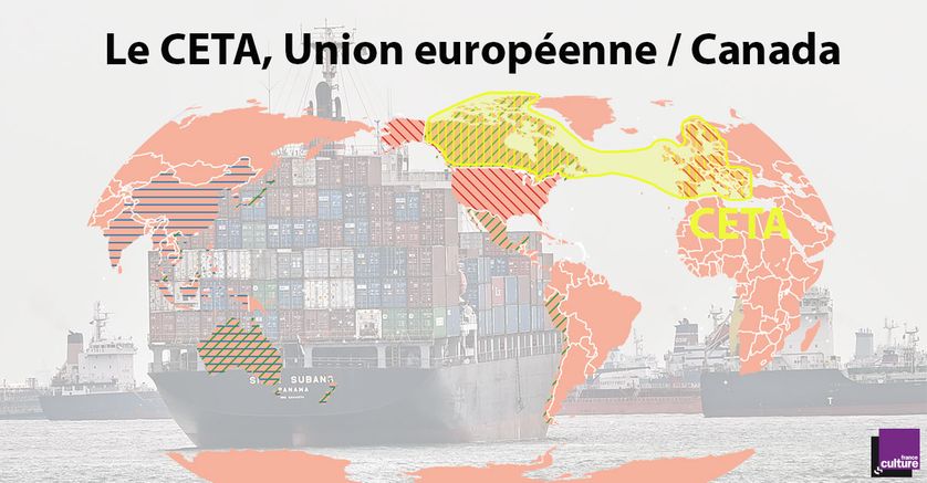 La carte de l'Accord économique et commercial global (CETA)