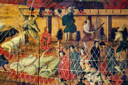 Peinture du martyre des pères jésuites à Nagasaki en 1622 - Auteur inconnu Peinture du martyre des pères jésuites à Nagasaki en 1622 - Auteur inconnu