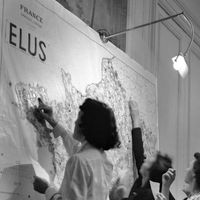 Photo prise en octobre 1951 illustrant les élections cantonales en France.