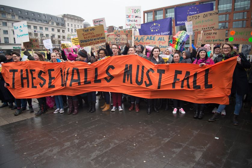 Manifestation à Manchester contre la politique migratoire des Etats-Unis