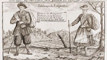 Gravure de migrants hughenots