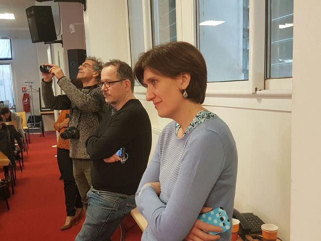 Sonia Bourhan et Thomas Legrand dans les coulisses du 7/9 de France Inter en direct de Perpignan © Radio France / France Inter