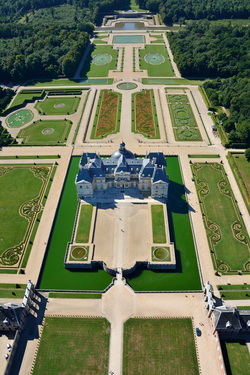 Jardins de Vaux-le-Vicomte, vue aérienne