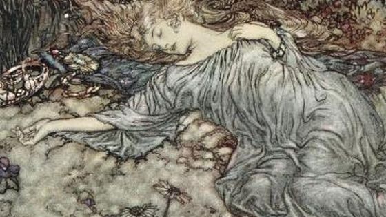 Titiana, la reine des fées - illustration pour Le Songe d'une nuit d'été, de William Shakespeare - Arthur Rackham (1908) / via Commons Wikimédia