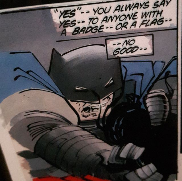 Batman: Dark Knight, extrait de planche par Franck Miller, Klaus Janson et Lynn Varley, 1986
