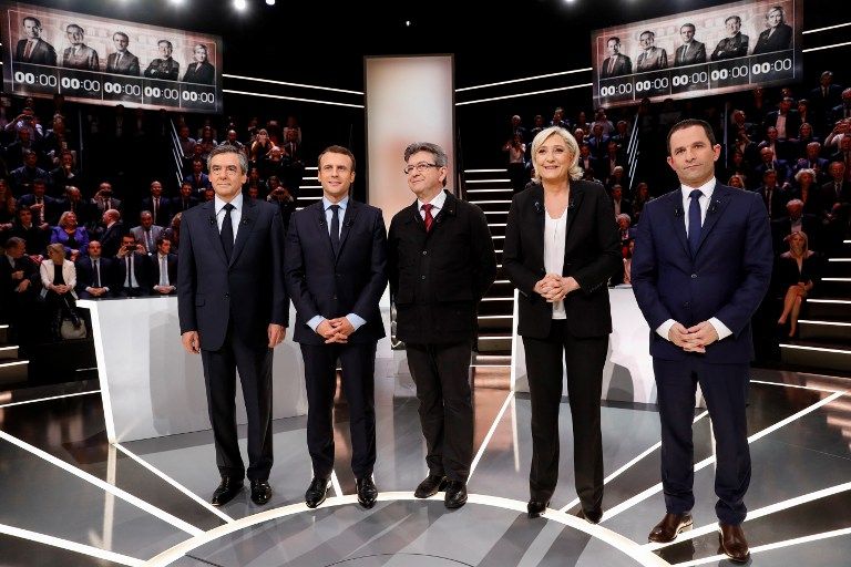 Cinq des 11 candidats lors du débat organisé par TF1