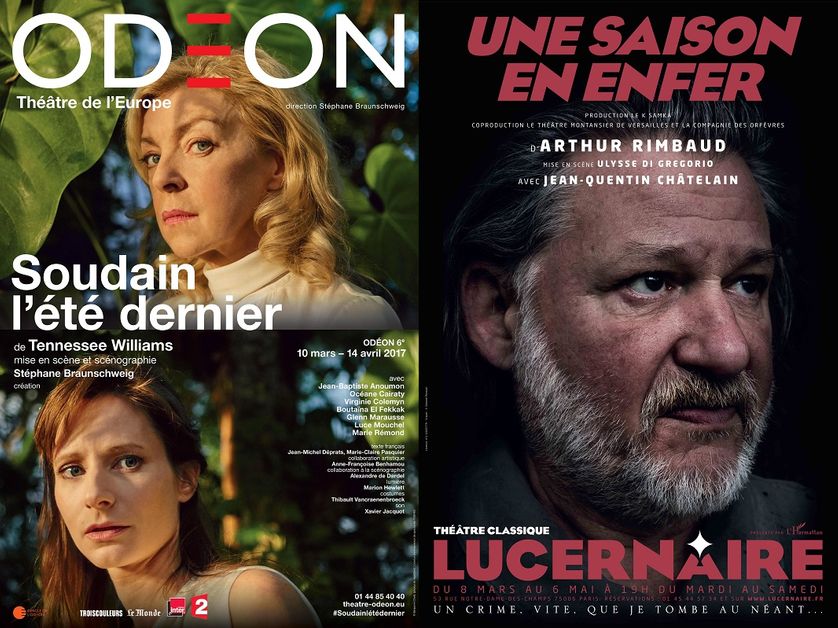 Affiches "Soudain l'été dernier" et "Une saison en enfer"