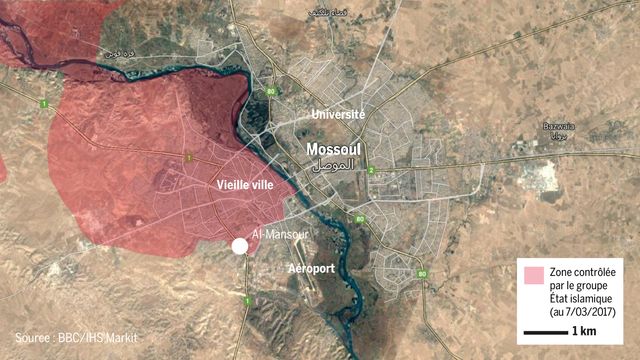 Après avoir repris le quartier d'Al-Mansour et l'aéropot, la coalition internationale doit encore reprendre tout le nord-ouest de la ville.