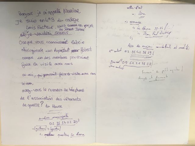 Nesrine a préparé son intervention au téléphone pour caler le reportage au Havre.
