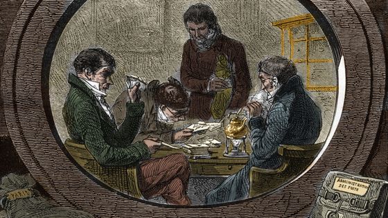 Censure au 19eme siecle : Sous l'Ancien Regime, on appelle "Cabinet noir" le service charge d'examiner pour des raisons de securité les correspondances privées. Gravure du 19eme siècle. ©AFP - Leemage