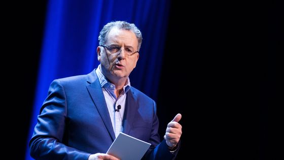 Le député et porte parole Richard Ferrand lors d'un meeting du mouvement "En Marche !" au théâtre Bobino ©Maxppp - IP3 PRESS