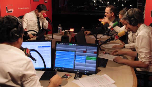 Benoit Hamon avec Clem et Jean-Matt de l'agence WinWin