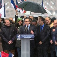 François Fillon lors du rassemblement au Trocadéro