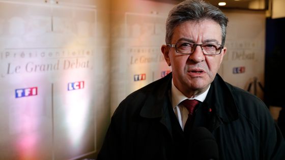 Jean-Luc Mélenchon avant le débat de TF1 le 20 mars 2017 ©AFP - Patrick KOVARIK / POOL