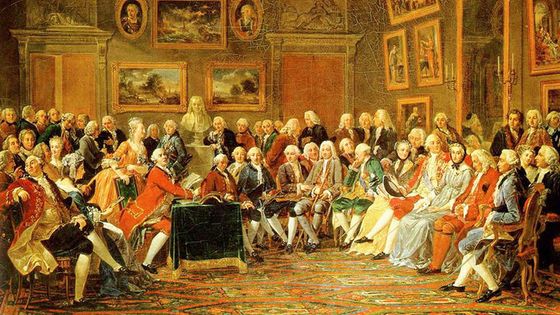 Une soirée chez Madame Geoffrin - Gabriel Lemonnier / 1812 / via Wikimedia
