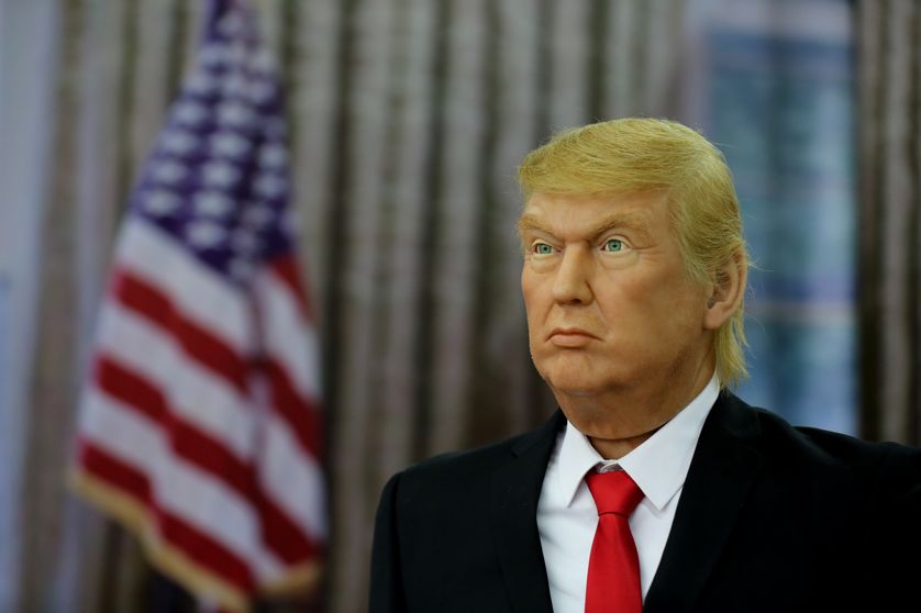 Une figurine de cire représentant le président américain Donald Trump
