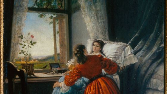 La visite au malade (Visiting the Sick) - Peinture de Mikhail Petrovich, Baron Klodt (1835-1914), huile sur cuivre, 1885 - State Art Museum, Odessa (Ukraine) ©AFP - FineArtImages/Leemage