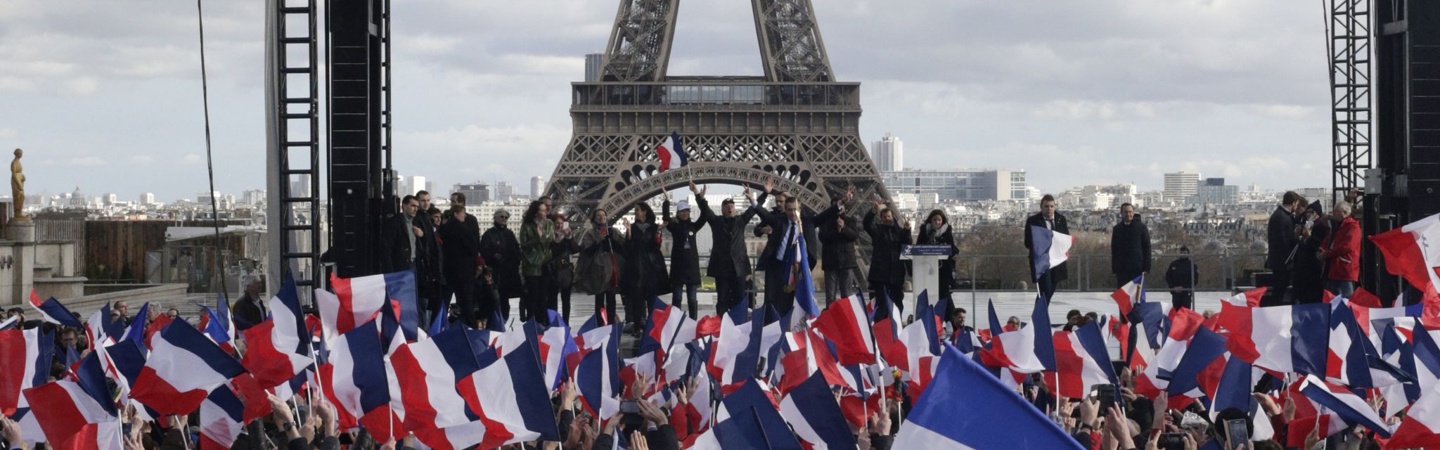 Supporters de François Fillon lors de son meeting du Trocadéro à Paris