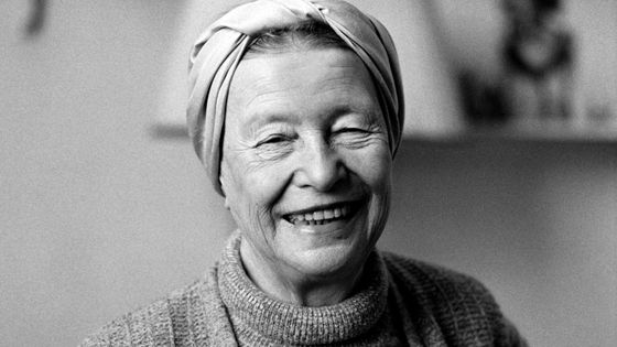 Simone de Beauvoir, 1983, ©AFP - MICHELE BANCILHON / BANCILHON / MBANCILHON