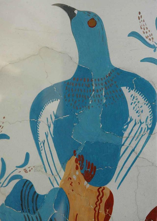 The Blue Bird fresco from the House of the Frescoes Werner Forman Archive