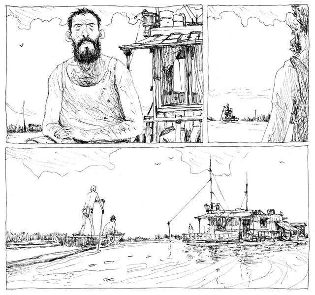 Trois cases de "La terre des fils" de Gipi