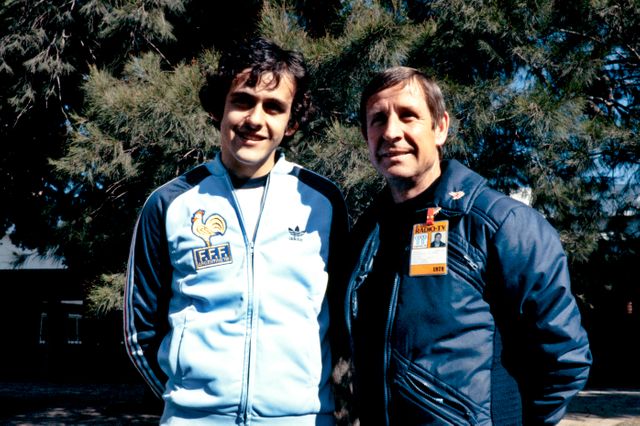 Michel Platini et Raymond Kopa