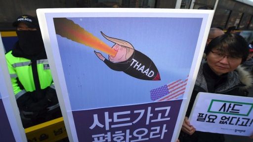 Mise en place du programme anti-missile THAAD en Corée du Sud ©AFP - JUNG YEON-JE / AFP